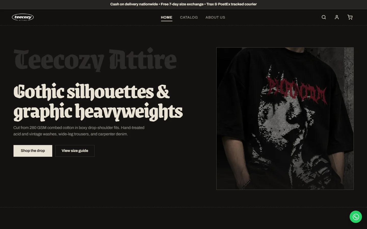 Teecozy Attire store on desktop